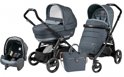 Коляска 3 в 1 Peg Perego Book Plus Elite Modular System (прогулочный блок Pop-Up Completo) Blue Denim