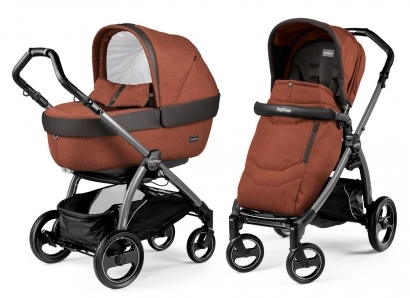 Коляска 2 в 1 Peg Perego Book S Elite Combo (прогулочный блок Pop-Up Completo, шасси Jet) Terracotta