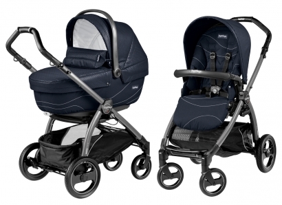 Коляска 2 в 1 Peg Perego Book S XL Modular System (прогулочный блок Pop-Up Sportivo, шасси Jet) Bloom Navy