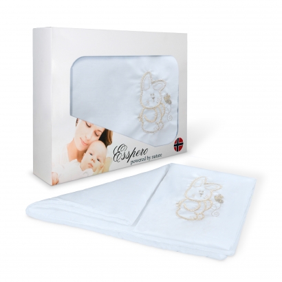 Постельный комплект Esspero Lui из 5 предметов Зайка голубой