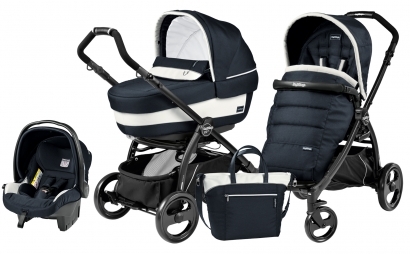 Коляска 3 в 1 Peg Perego Book Plus Elite Set Modular (прогулочный блок Pop-Up Completo) Luxe Blue