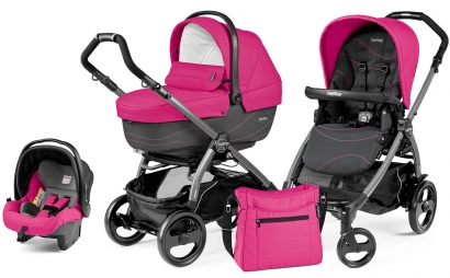 Коляска 3 в 1 Peg Perego Book 51 XL Set Modular (прогулочный блок Pop-Up Sportivo, шасси Jet) Bloom Pink