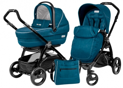Коляска 2 в 1 Peg Perego Book Plus XL Modular System (прогулочный блок Pop-Up Completo) Saxony Blue