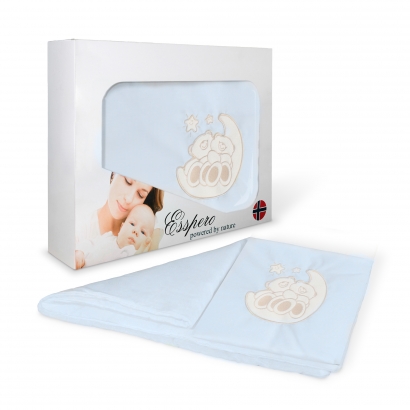 Постельный комплект Esspero Lui из 5 предметов Мишка на луне голубой