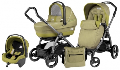 Коляска 3 в 1 Peg Perego Book S XL Modular System (прогулочный блок Pop-Up Completo, шасси Jet) Green Tea