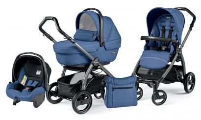Коляска 3 в 1 Peg Perego Book S XL Modular System (прогулочный блок Pop-Up Sportivo, шасси Jet) Mod Bluette