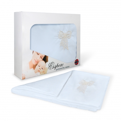 Постельный комплект Esspero Lui из 5 предметов Бант голубой