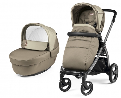 Коляска 2 в 1 Peg Perego Book S Elite Combo (прогулочный блок Pop-Up Completo, шасси Jet) Class Beige