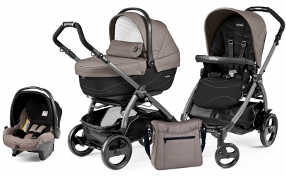 Коляска 3 в 1 Peg Perego Book 51 XL Modular System (прогулочный блок Pop-Up Sportivo, шасси Jet) Bloom Beige