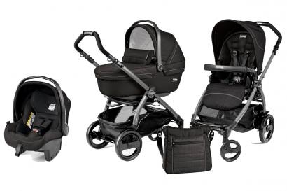 Коляска 3 в 1 Peg Perego Book 51 XL Set Modular (прогулочный блок Pop-Up Sportivo, шасси White/Black) Mod Black