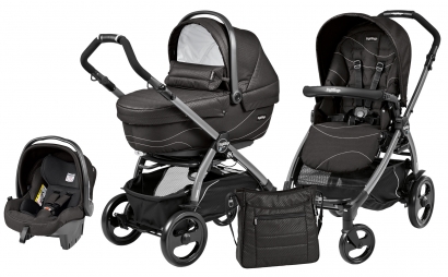 Коляска 3 в 1 Peg Perego Book 51 XL Modular System (прогулочный блок Pop-Up Sportivo, шасси Jet) Bloom Black