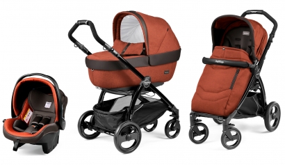Коляска 3 в 1 Peg Perego Book Plus Elite Modular System (прогулочный блок Pop-Up Completo) Terracotta