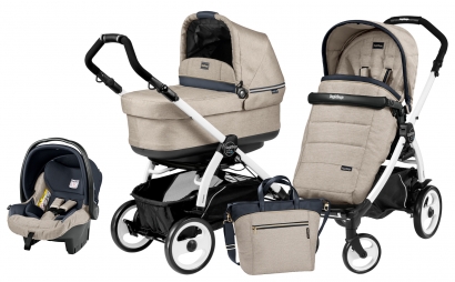 Коляска 3 в 1 Peg Perego Book 51 Pop Up Set Modular (шасси White/Black) Luxe Beige