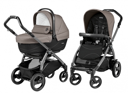 Коляска 2 в 1 Peg Perego Book 51S XL Modular System (прогулочный блок Pop-Up Sportivo, шасси White/Black) Bloom Beige
