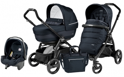 Коляска 3 в 1 Peg Perego Book Plus Elite Set Modular (прогулочный блок Pop-Up Completo) Luxe Bluenight