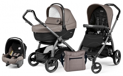 Коляска 3 в 1 Peg Perego Book S XL Modular System (прогулочный блок Pop-Up Sportivo, шасси Jet) Bloom Beige