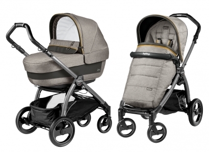 Коляска 2 в 1 Peg Perego Book S Elite Combo (прогулочный блок Pop-Up Completo, шасси Jet) Luxe Grey