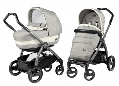 Коляска 2 в 1 Peg Perego Book S Elite Combo (прогулочный блок Pop-Up Completo, шасси White/Black) Luxe Opal