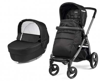 Коляска 2 в 1 Peg Perego Book S Elite Combo (прогулочный блок Pop-Up Completo, шасси White/Black) Class Black