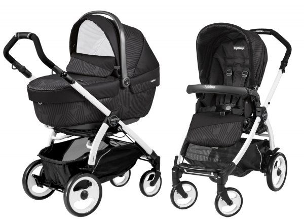 Коляска 2 в 1 Peg Perego Book 51 XL Modular System (прогулочный блок Pop-Up Sportivo, шасси Jet) Geo Black