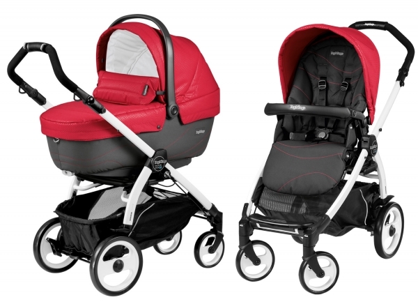 Коляска 2 в 1 Peg Perego Book 51 XL Modular System (прогулочный блок Pop-Up Sportivo, шасси Jet) Bloom Red