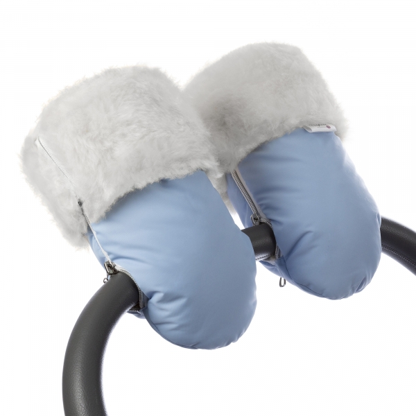 Муфта-рукавички для коляски Esspero Double White (Натуральная шерсть) Blue Mountain