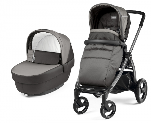 Коляска 2 в 1 Peg Perego Book S Elite Combo (прогулочный блок Pop-Up Completo, шасси White/Black) Class Grey