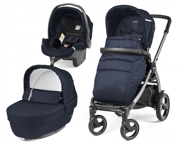 Коляска 3 в 1 Peg Perego Book 51 S Elite Modular System (прогулочный блок Pop-Up Completo, шасси Jet) Class Navy