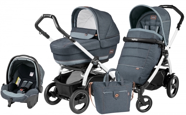 Коляска 3 в 1 Peg Perego Book 51 S Elite Modular System (прогулочный блок Pop-Up Completo, шасси Jet) Blue Denim