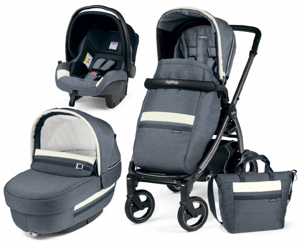 Коляска 3 в 1 Peg Perego Book 51 S Elite Modular System (прогулочный блок Pop-Up Completo, шасси Jet) Luxe Mirage