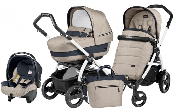 Коляска 3 в 1 Peg Perego Book 51 S Elite Modular System (прогулочный блок Pop-Up Completo, шасси Jet) Luxe Beige