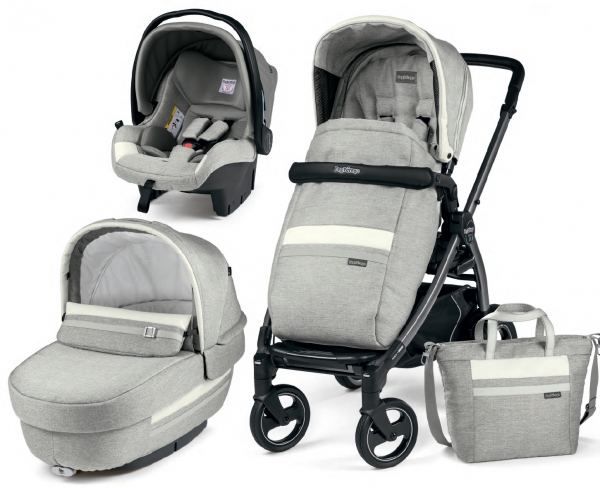 Коляска 3 в 1 Peg Perego Book 51 S Elite Modular System (прогулочный блок Pop-Up Completo, шасси Jet) Luxe Pure